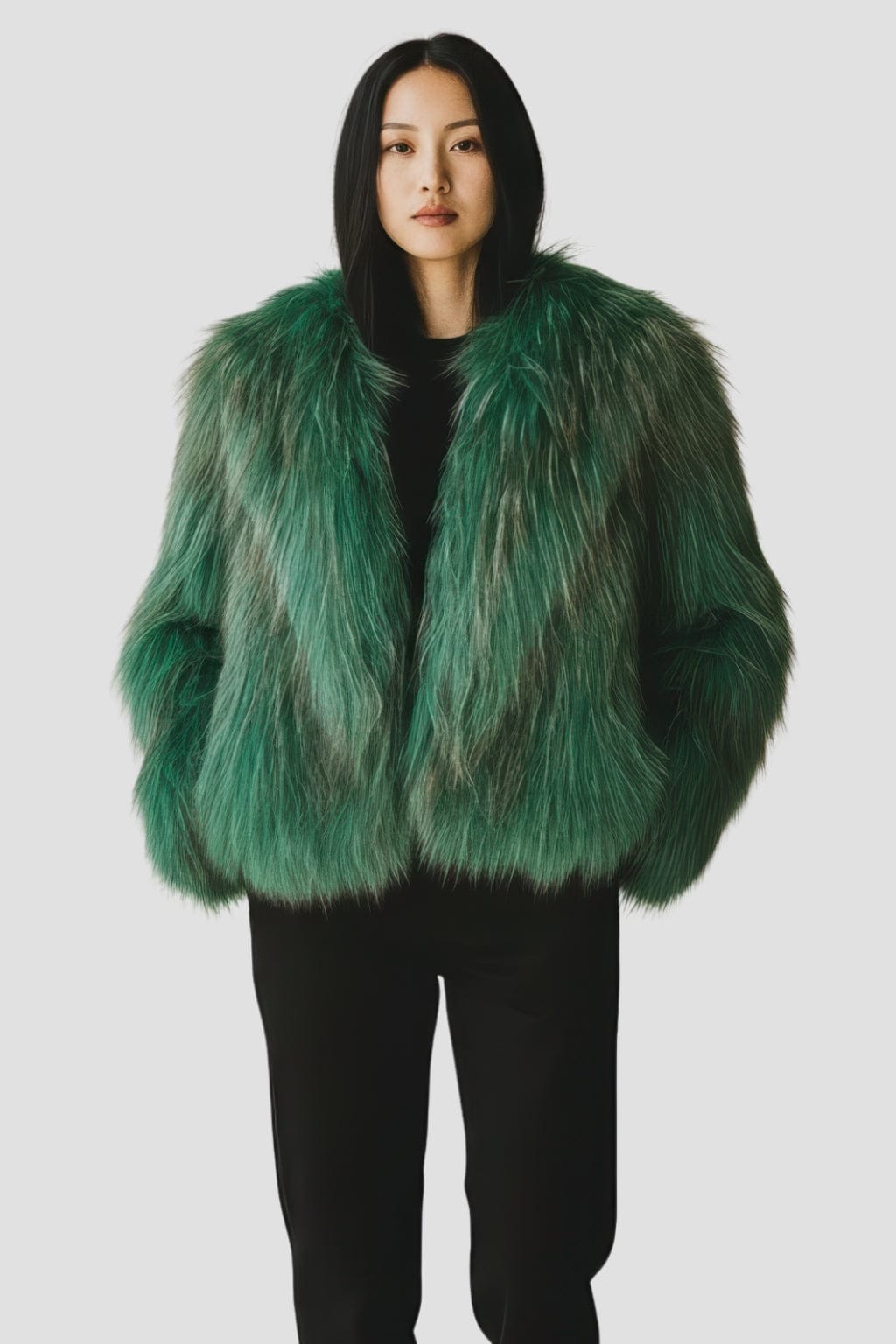 Veste fourrure femme verte Héritage fourrure