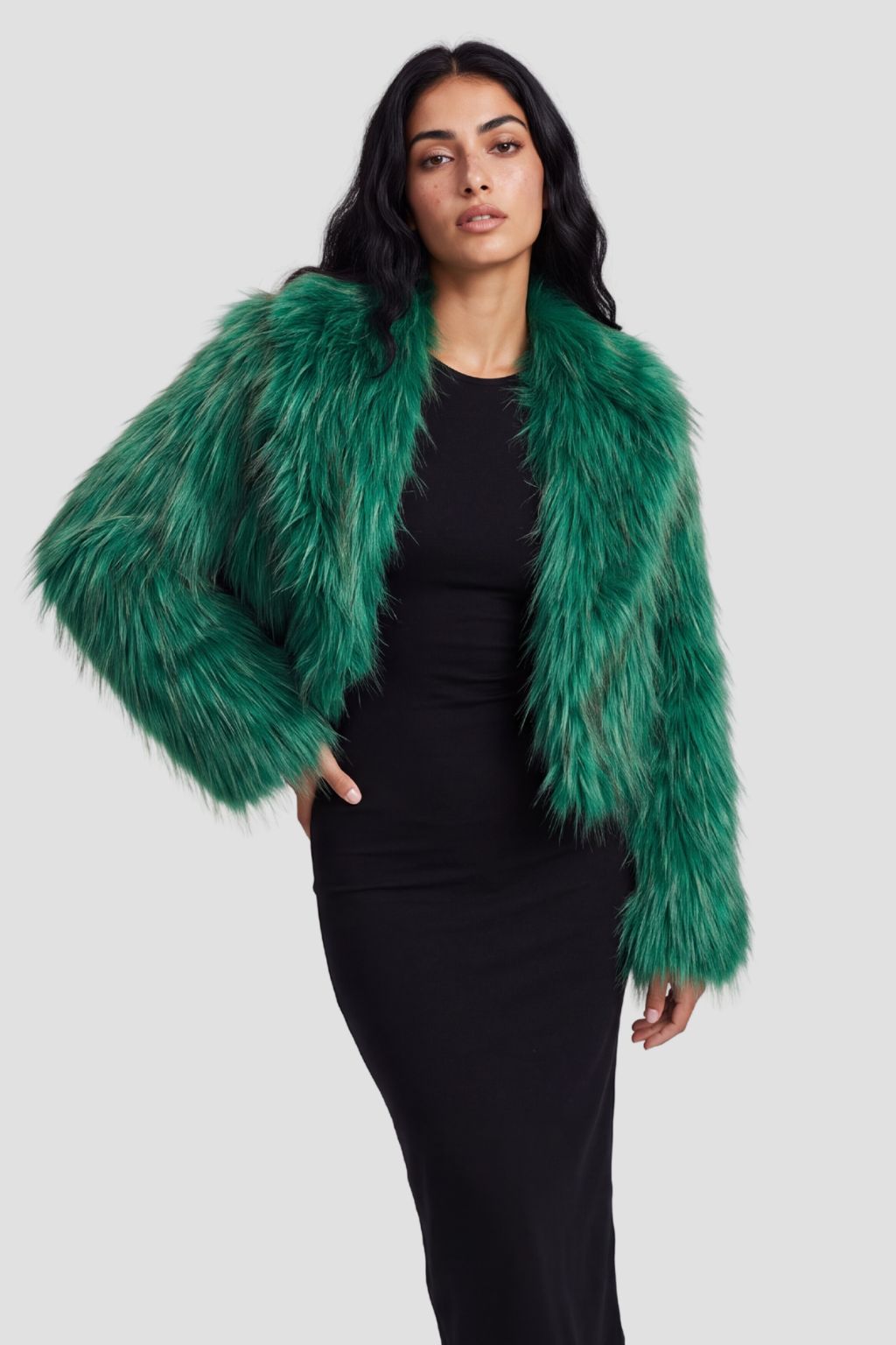 Veste fourrure femme verte Héritage fourrure