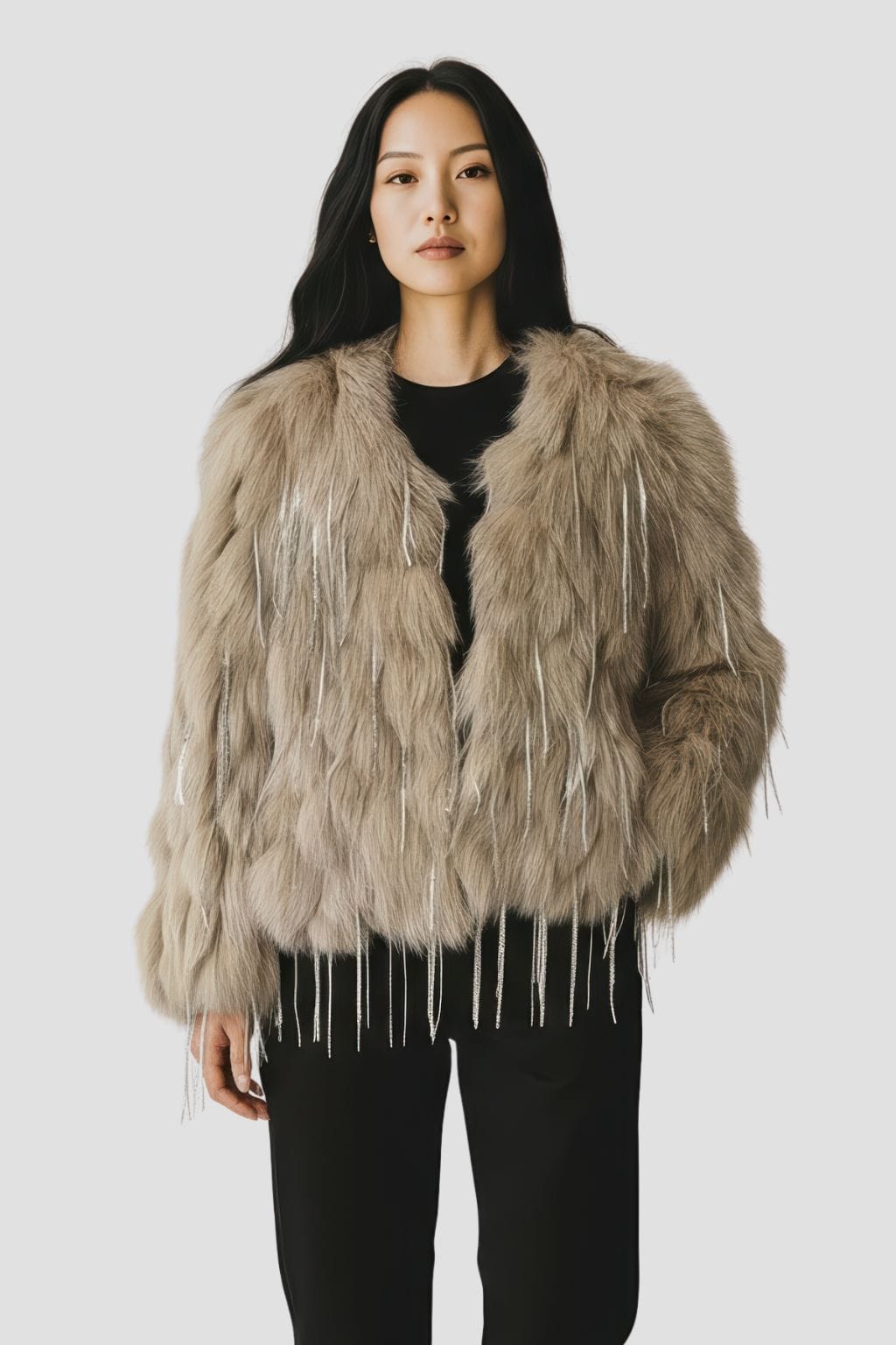 Veste fourrure femme vison beige Héritage fourrure