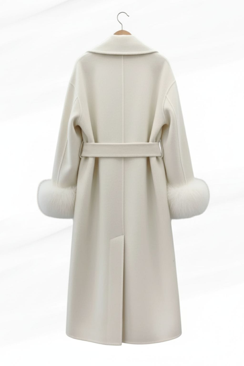 Veste longue en fourrure blanche Héritage fourrure