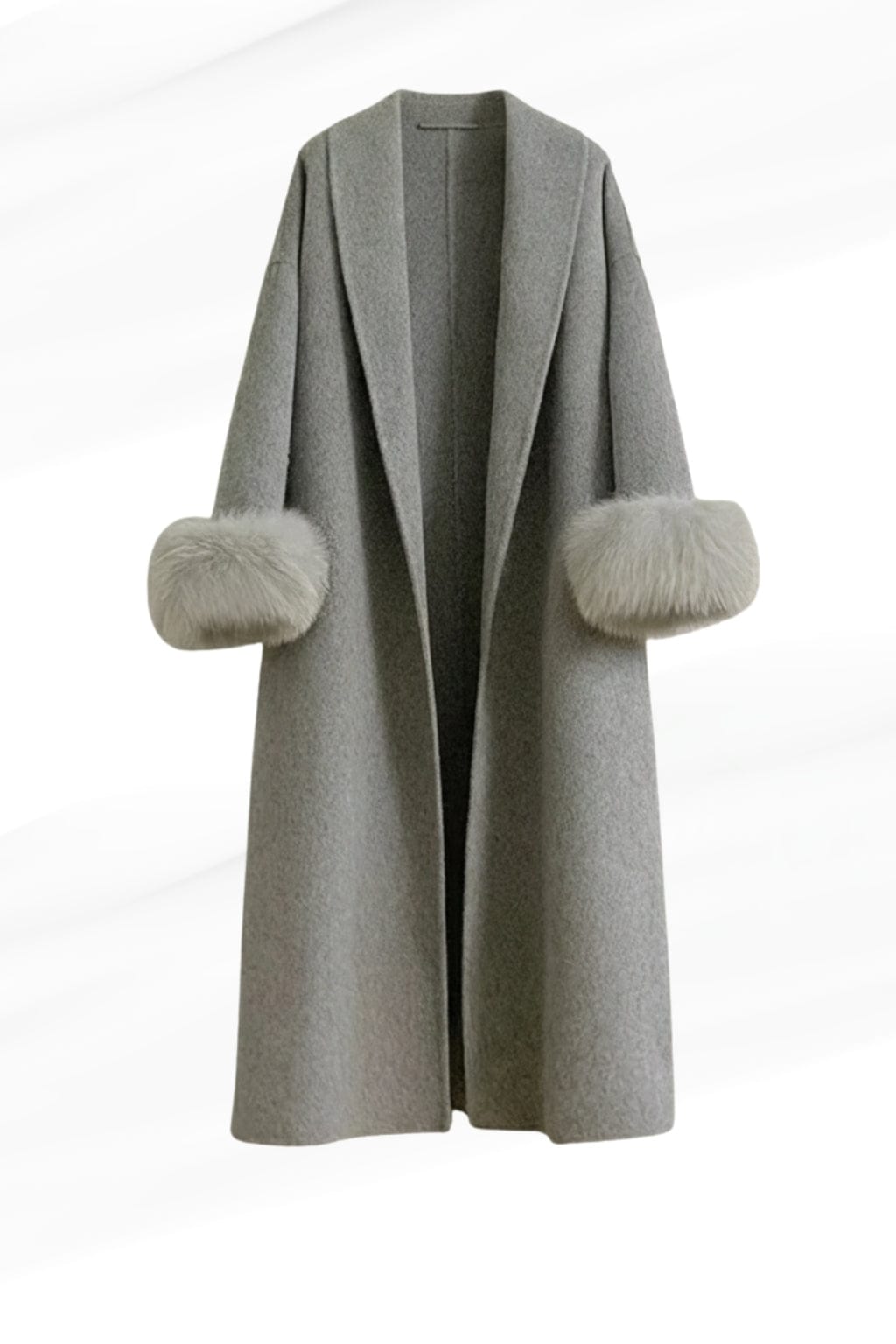 Veste longue en fourrure grise Héritage fourrure