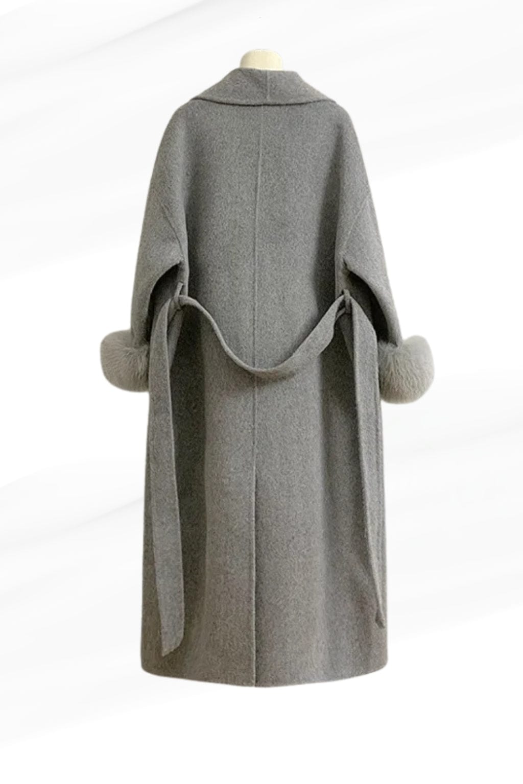 Veste longue en fourrure grise Héritage fourrure