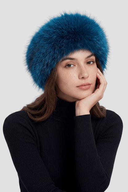 Bandeau en fourrure bleu Héritage fourrure