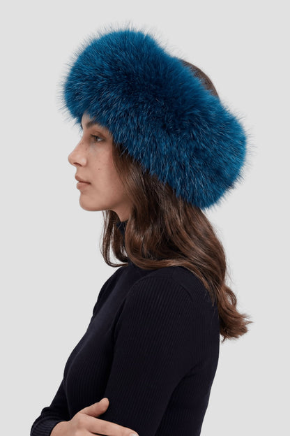 Bandeau en fourrure bleu Héritage fourrure