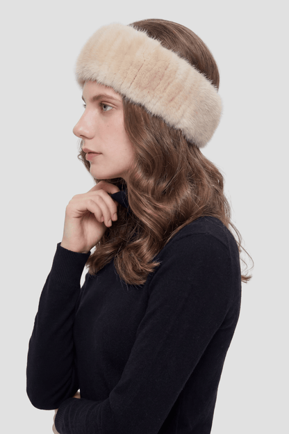 Bandeau en fourrure crème Héritage fourrure