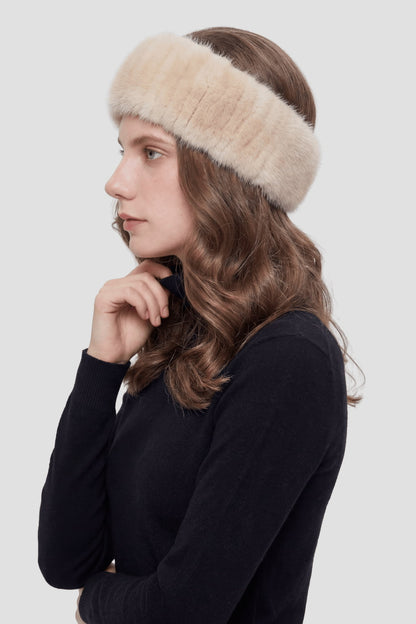 Bandeau en fourrure crème Héritage fourrure