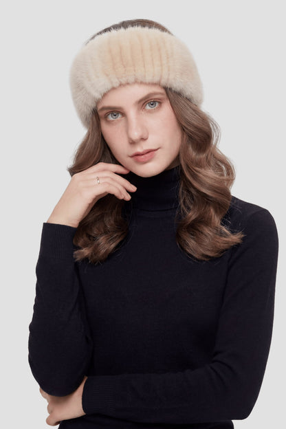 Bandeau en fourrure crème Héritage fourrure