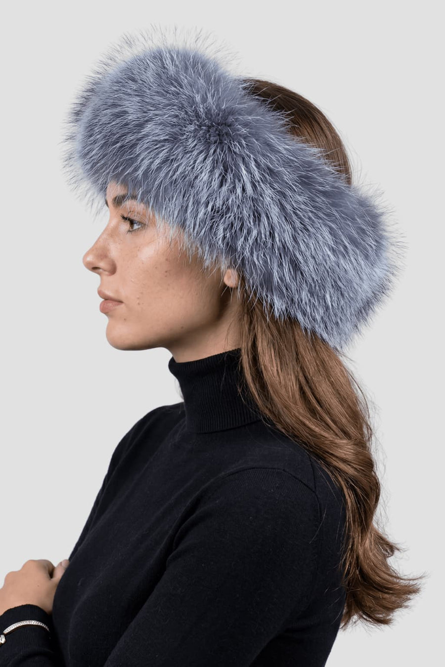 Bandeau fourrure argenté Héritage fourrure