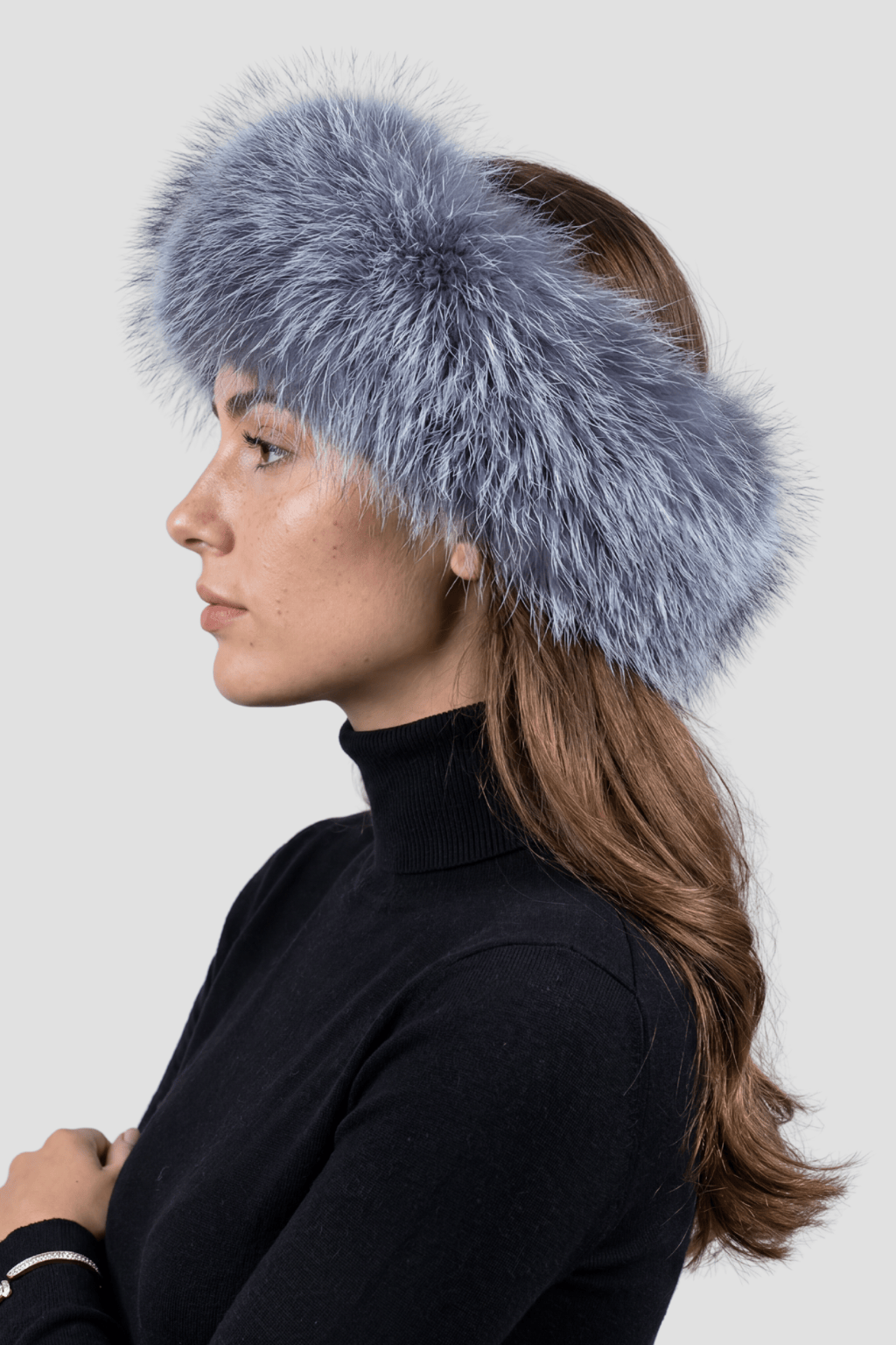 Bandeau fourrure argenté Héritage fourrure