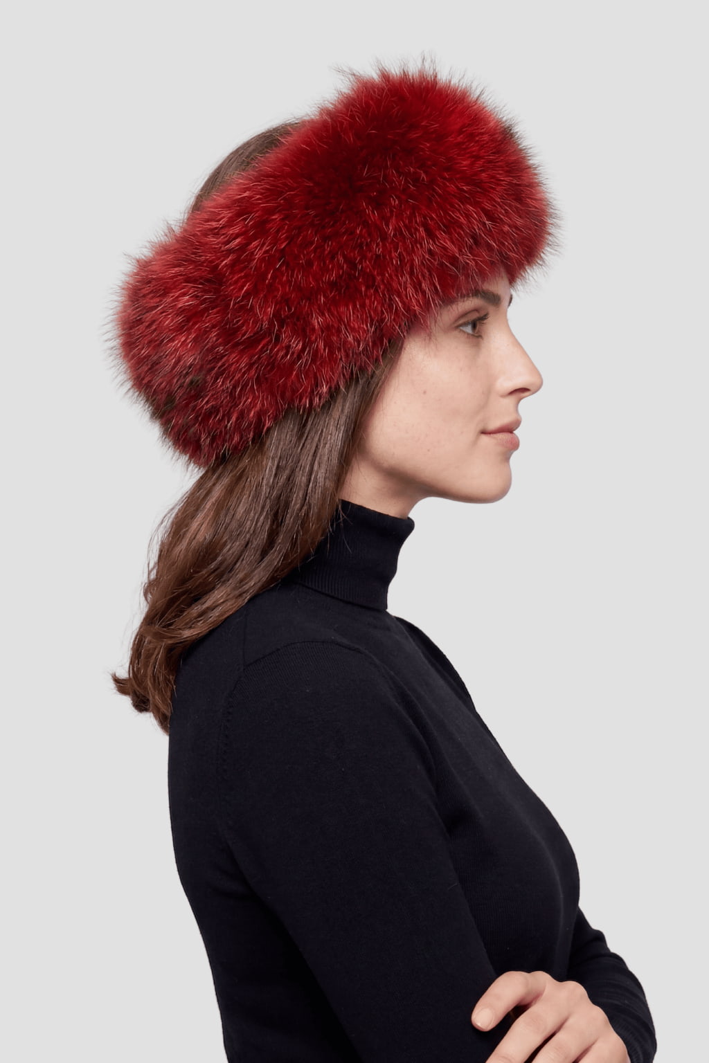 Bandeau fourrure rouge Héritage fourrure
