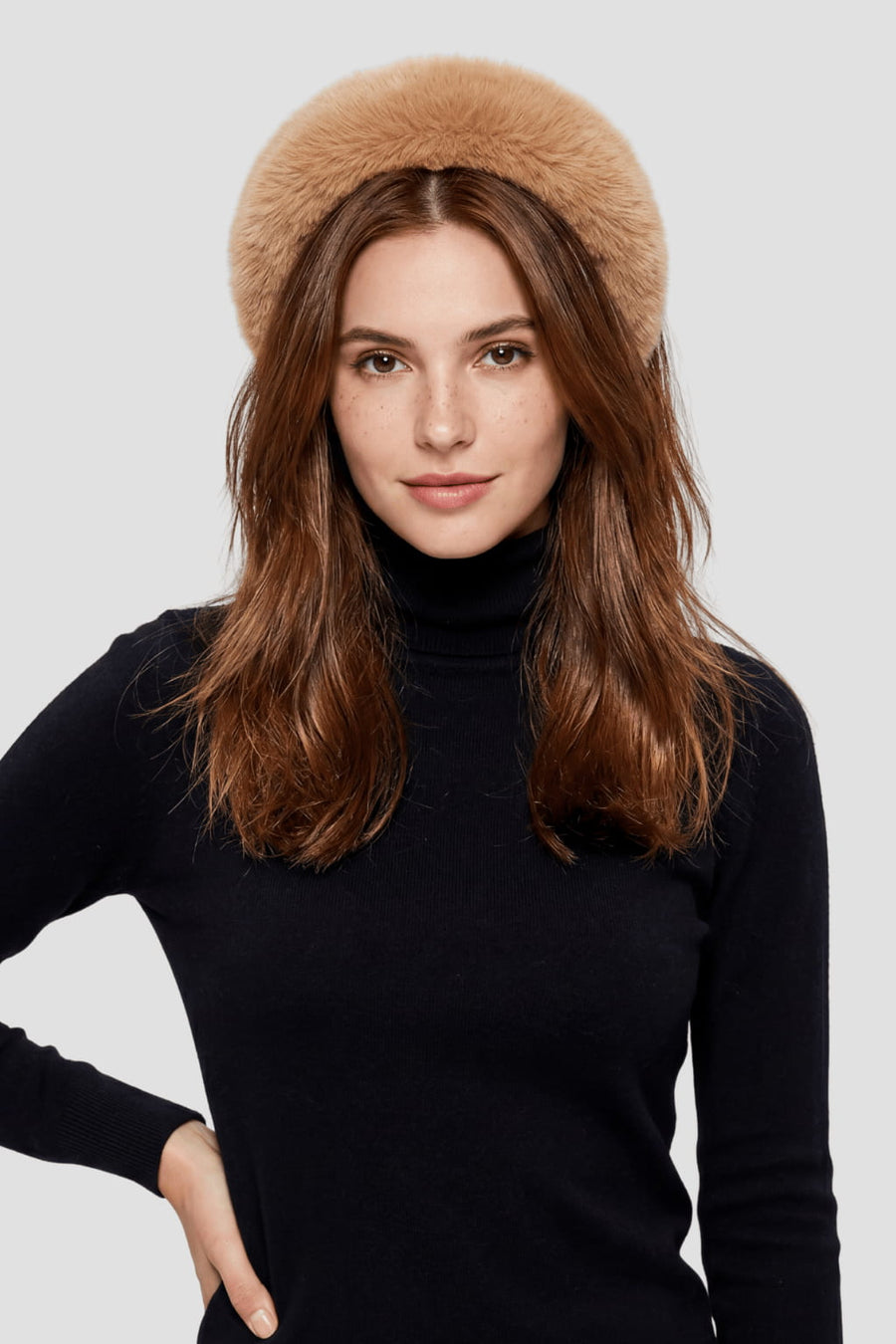 Bandeau fourrure taupe Héritage fourrure