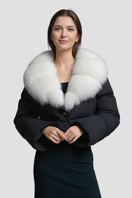 Blouson en duvet de canard à fourrure blanche Héritage fourrure