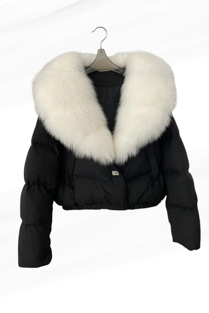 Blouson en duvet de canard à fourrure blanche Héritage fourrure