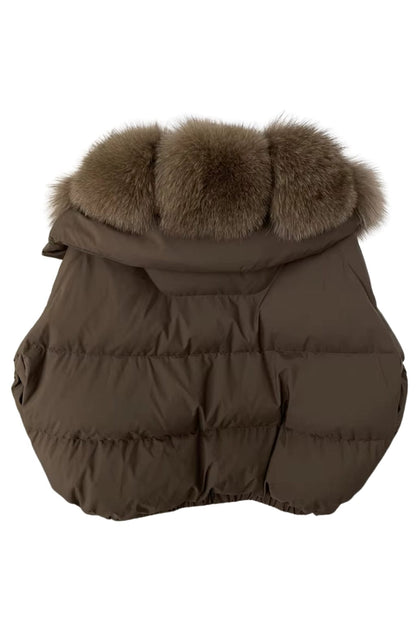 Blouson en fourrure col brun Héritage fourrure