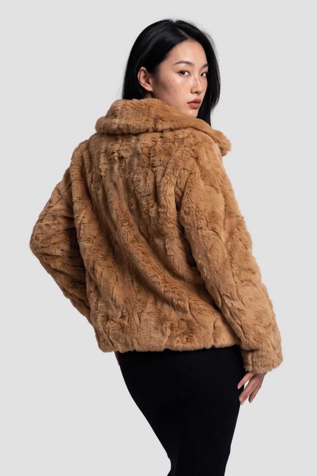 Blouson en fourrure femme col marron Héritage fourrure