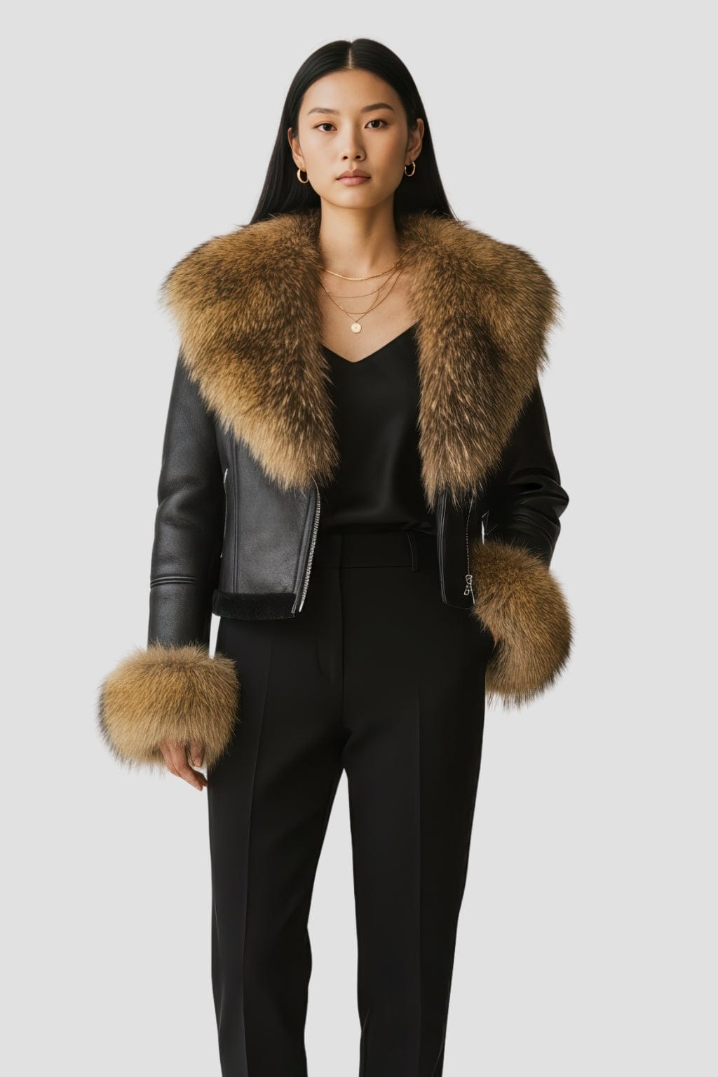 Blouson en fourrure femme raton laveur Héritage fourrure