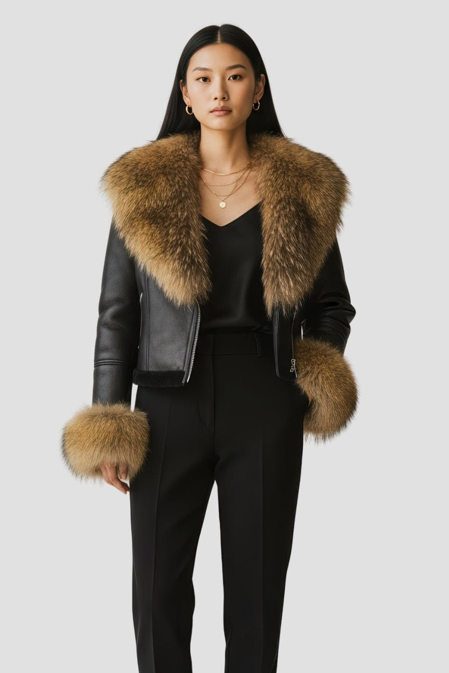 Blouson en fourrure femme raton laveur Héritage fourrure