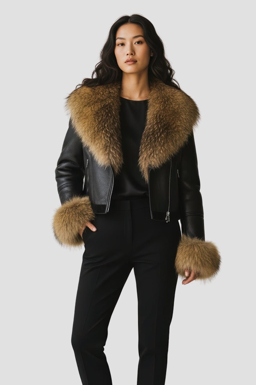 Blouson en fourrure femme raton laveur Héritage fourrure