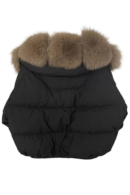 Blouson en fourrure renard à col marron Héritage fourrure