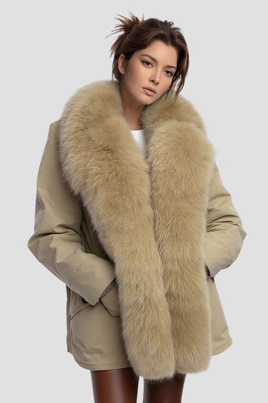 Blouson fourrure femme beige Héritage fourrure