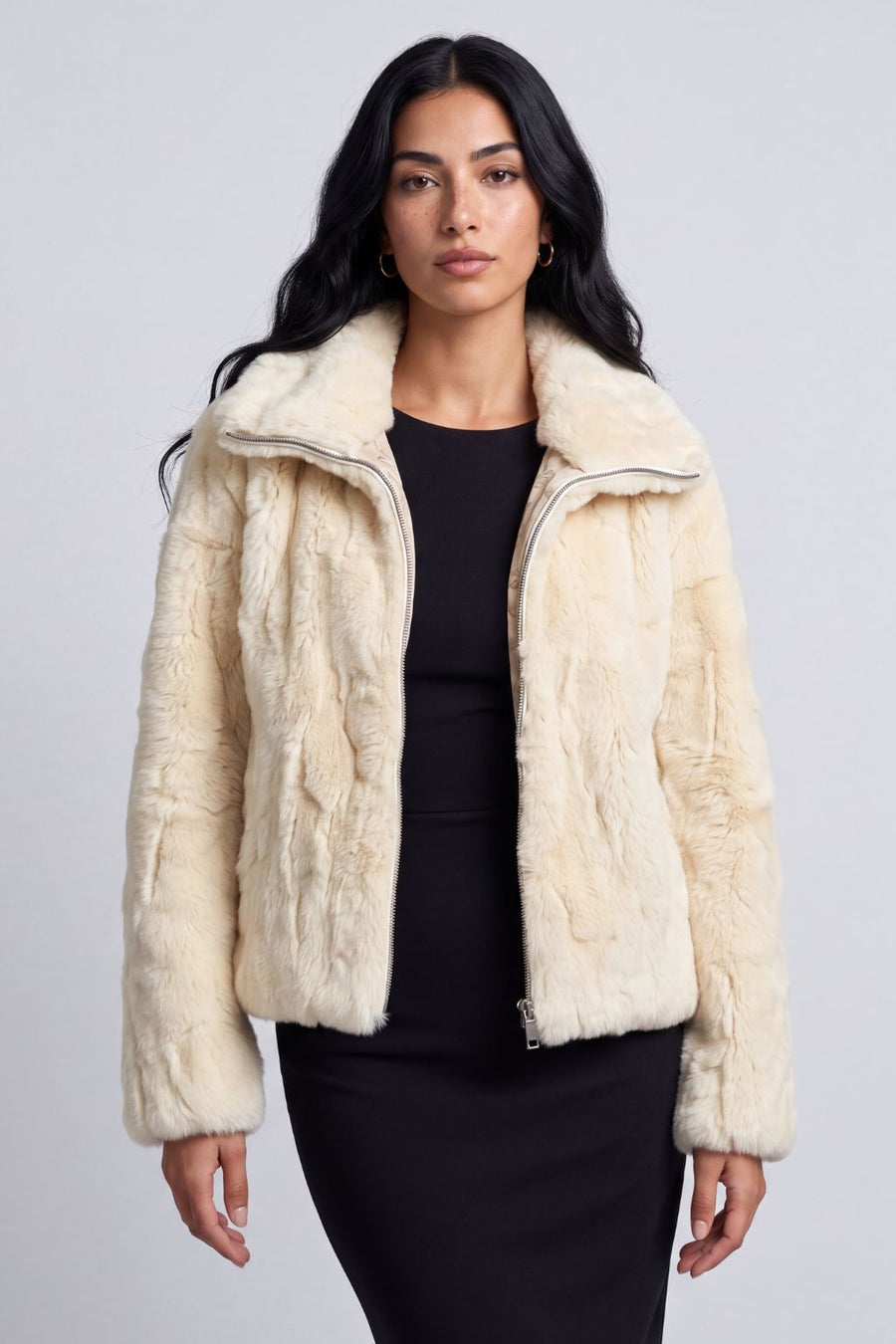 Blouson fourrure femme beige Héritage fourrure