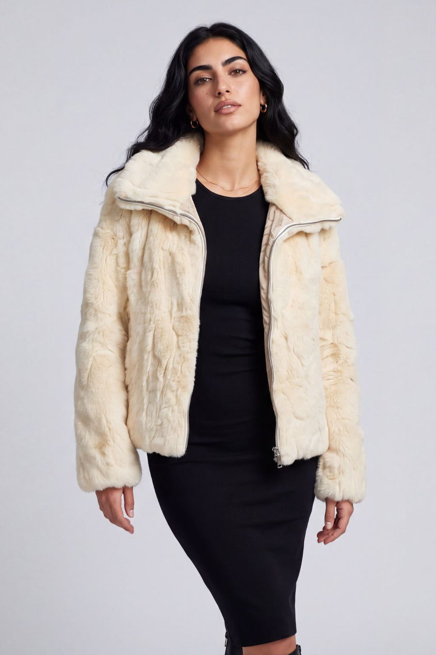 Blouson fourrure femme beige Héritage fourrure