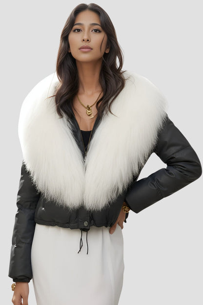 Blouson fourrure femme blanc Héritage fourrure