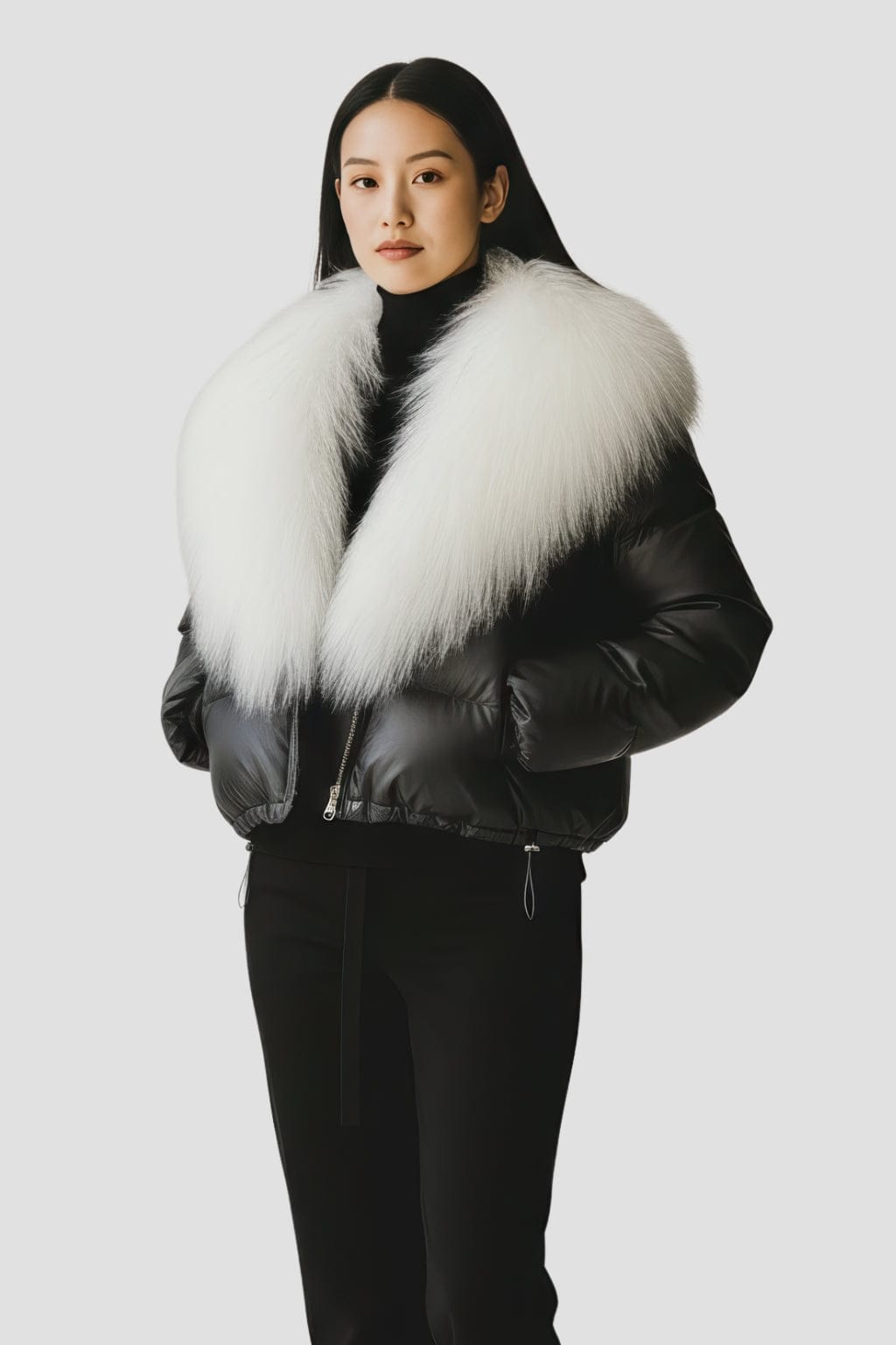 Blouson fourrure femme blanc Héritage fourrure