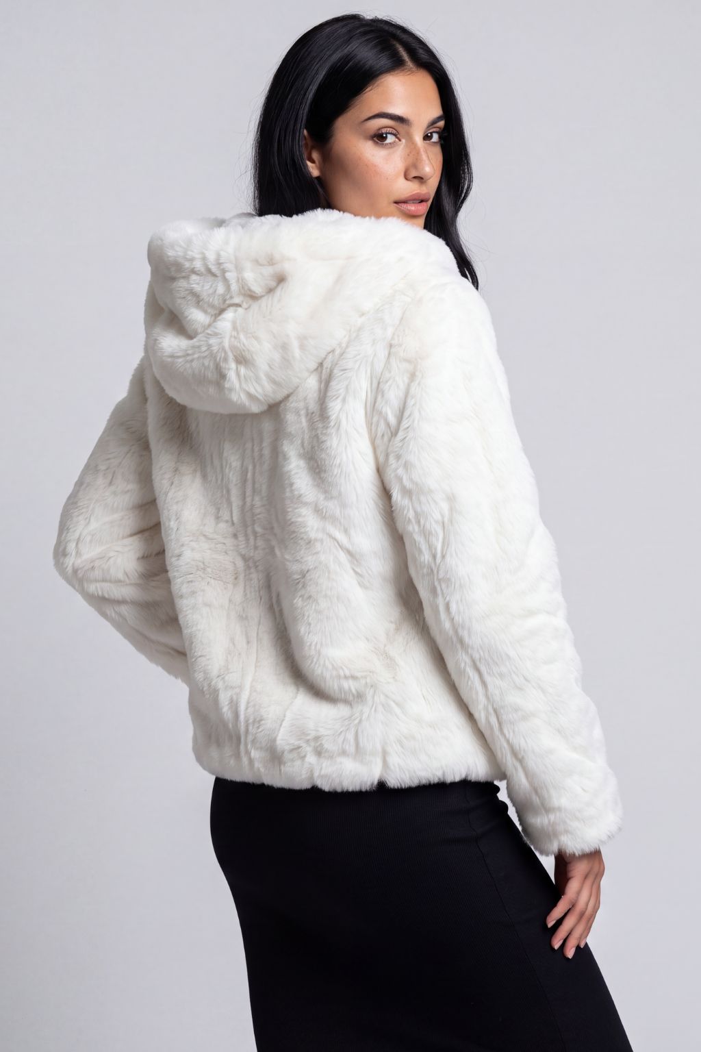 Blouson fourrure femme blanc Héritage fourrure