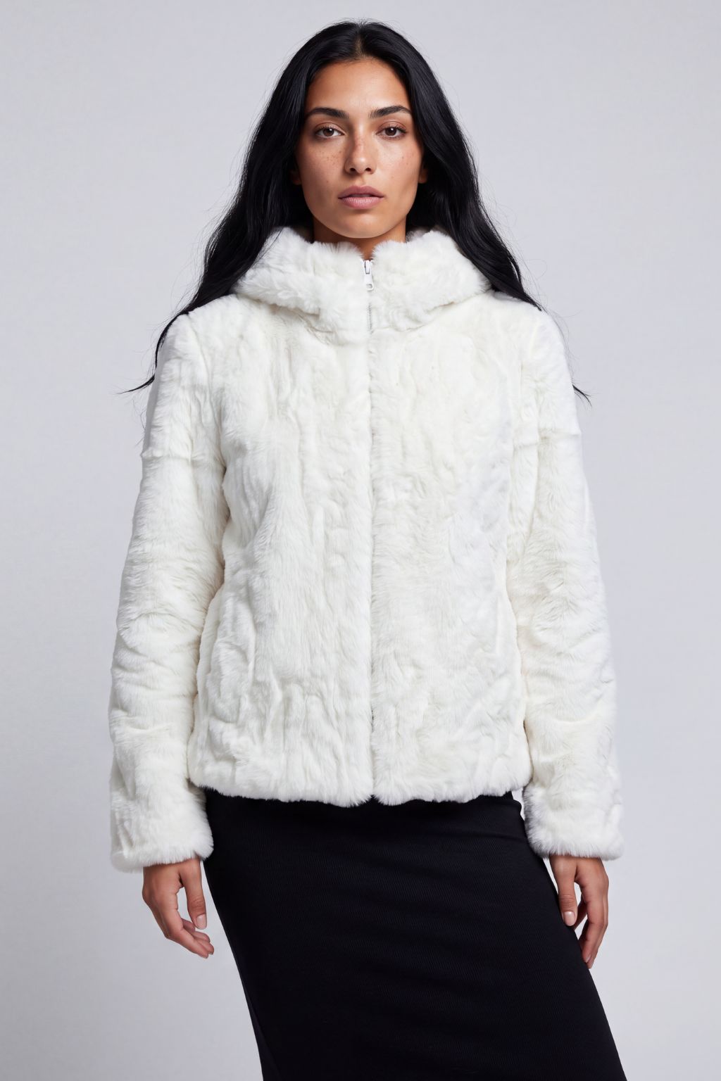 Blouson fourrure femme blanc Héritage fourrure