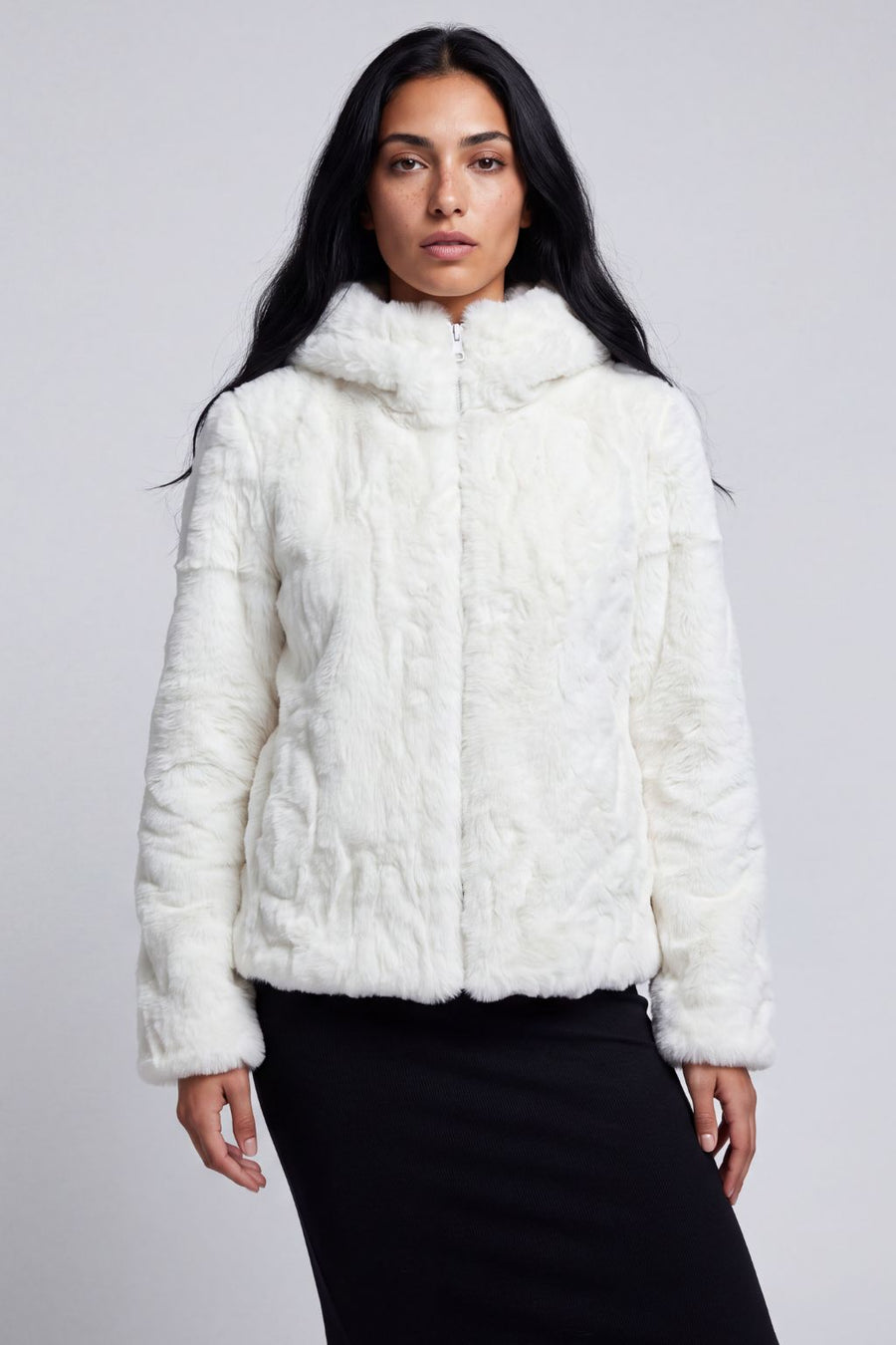 Blouson fourrure femme blanc Héritage fourrure