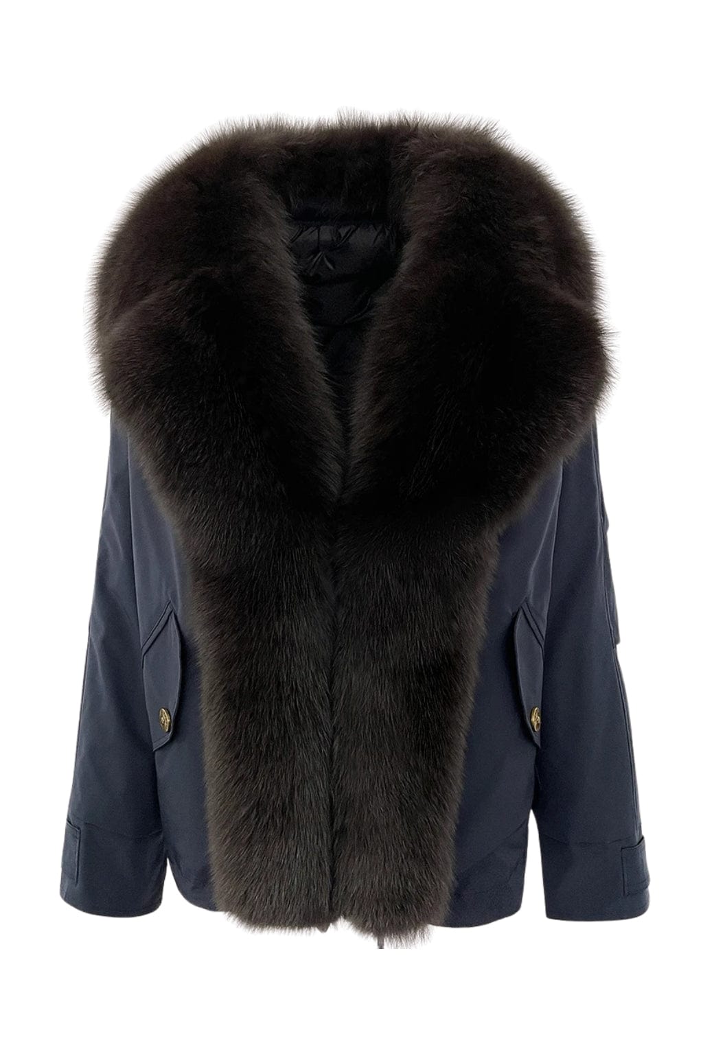 Blouson fourrure femme bleu marine Héritage fourrure