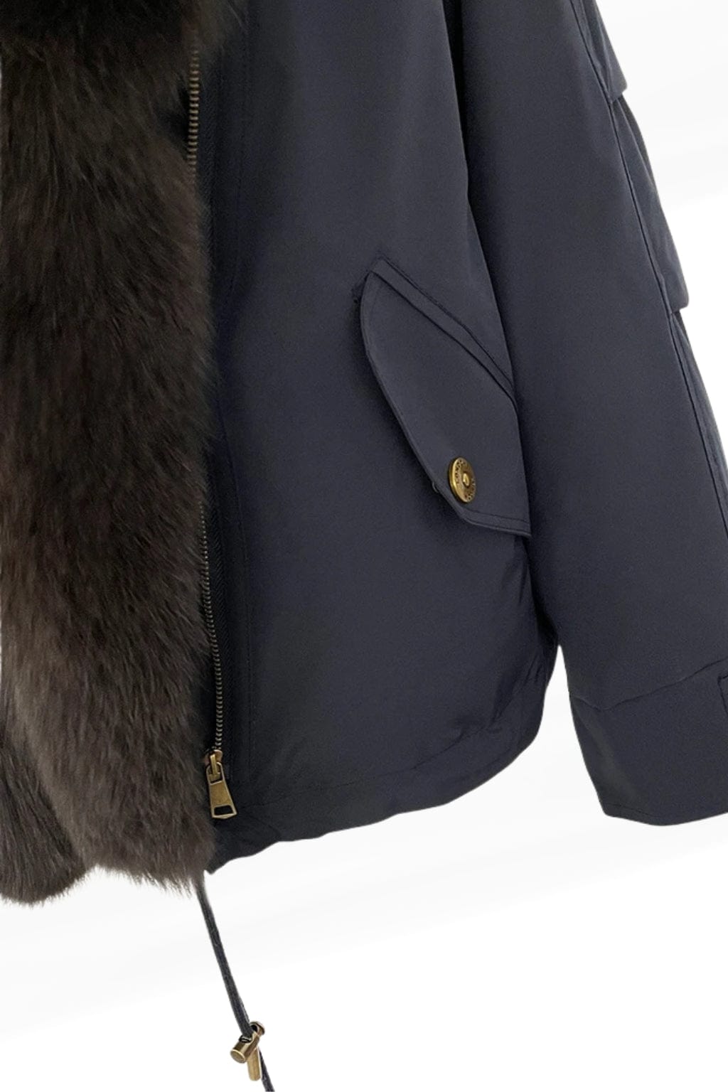 Blouson fourrure femme bleu marine Héritage fourrure