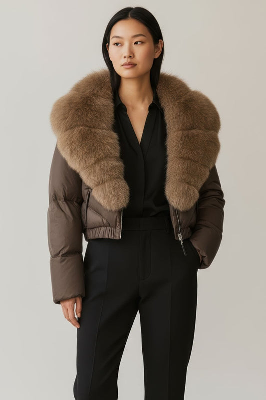 Blouson fourrure femme caramel Héritage fourrure