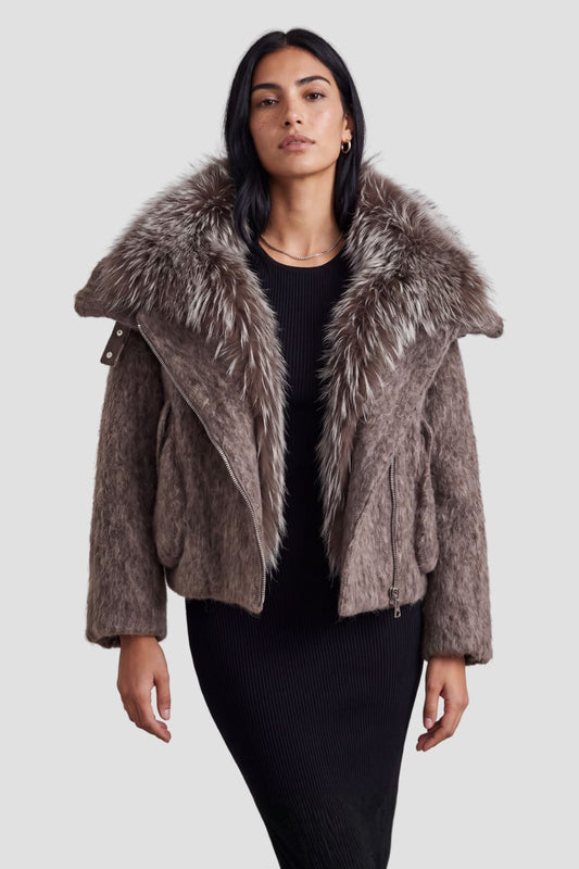 Blouson fourrure femme col Héritage fourrure