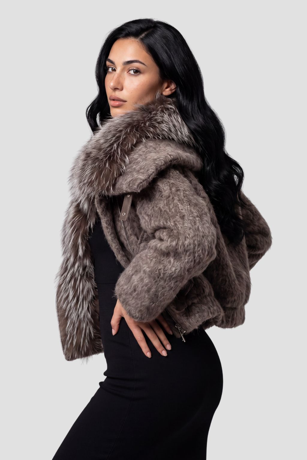 Blouson fourrure femme col Héritage fourrure