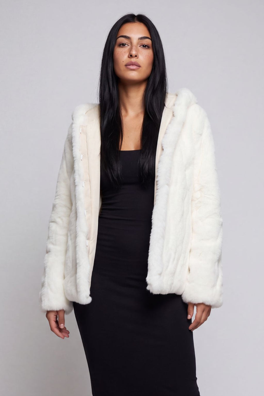 Blouson fourrure femme court blanc Héritage fourrure