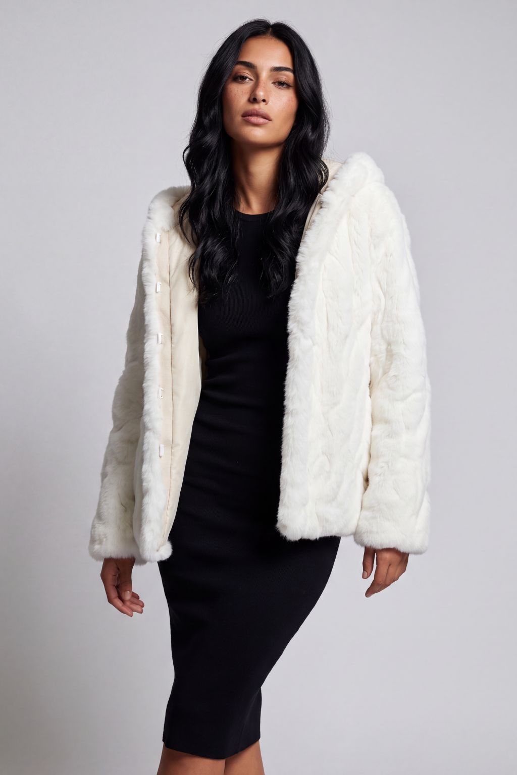 Blouson fourrure femme court blanc Héritage fourrure
