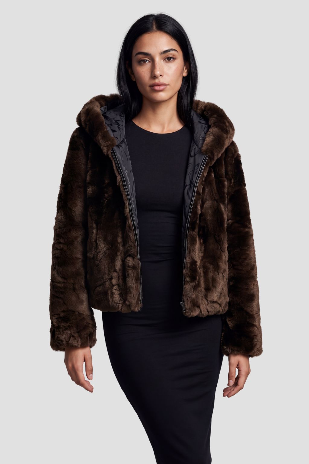 Blouson fourrure femme marron Héritage fourrure