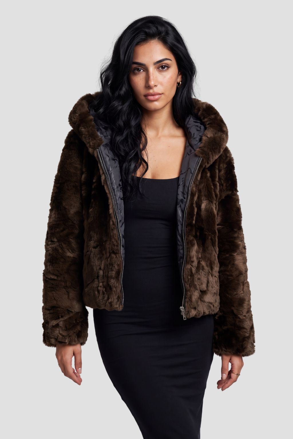 Blouson fourrure femme marron Héritage fourrure