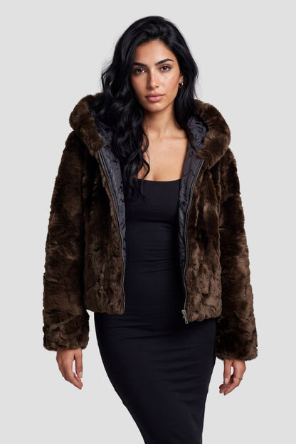 Blouson fourrure femme marron Héritage fourrure