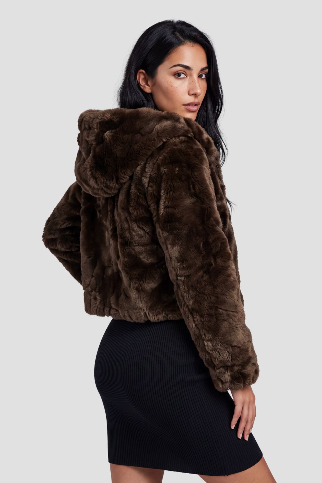 Blouson fourrure femme marron Héritage fourrure