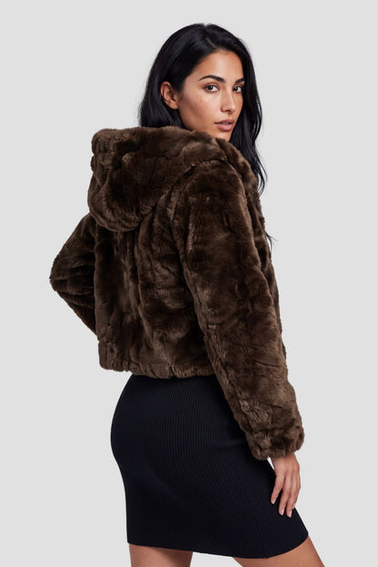 Blouson fourrure femme marron Héritage fourrure