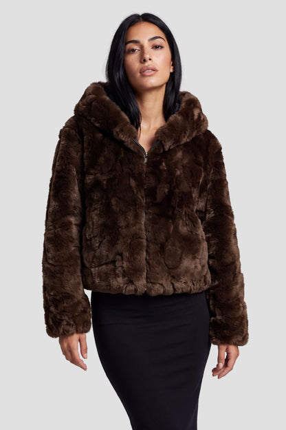 Blouson fourrure femme marron Héritage fourrure