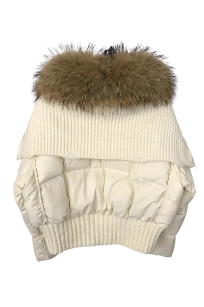 Blouson fourrure femme mi long beige Héritage fourrure