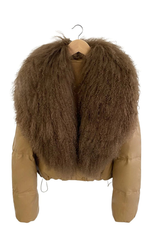 Blouson fourrure mouton marron Héritage fourrure