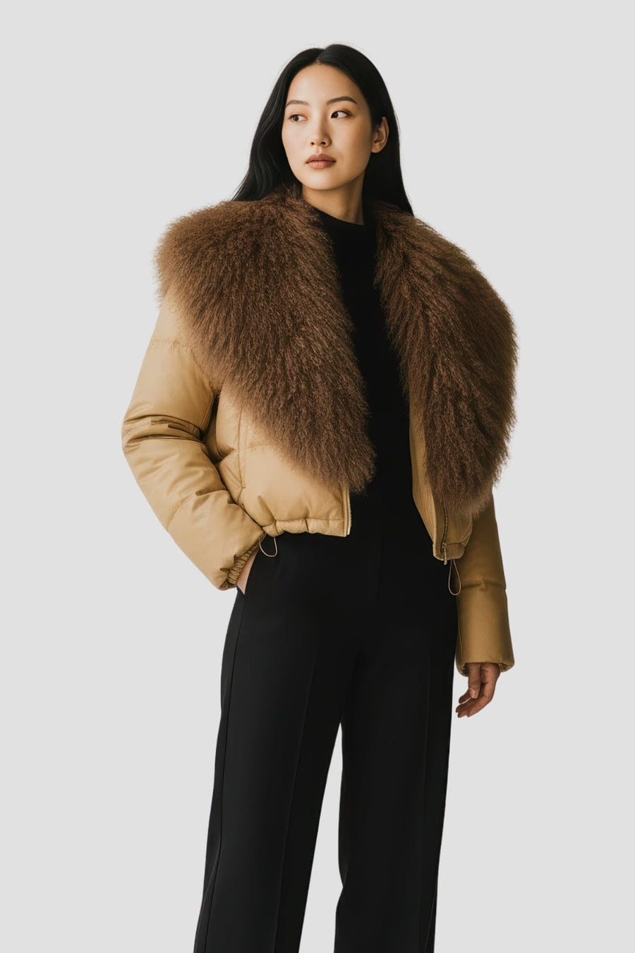 Blouson fourrure mouton marron Héritage fourrure