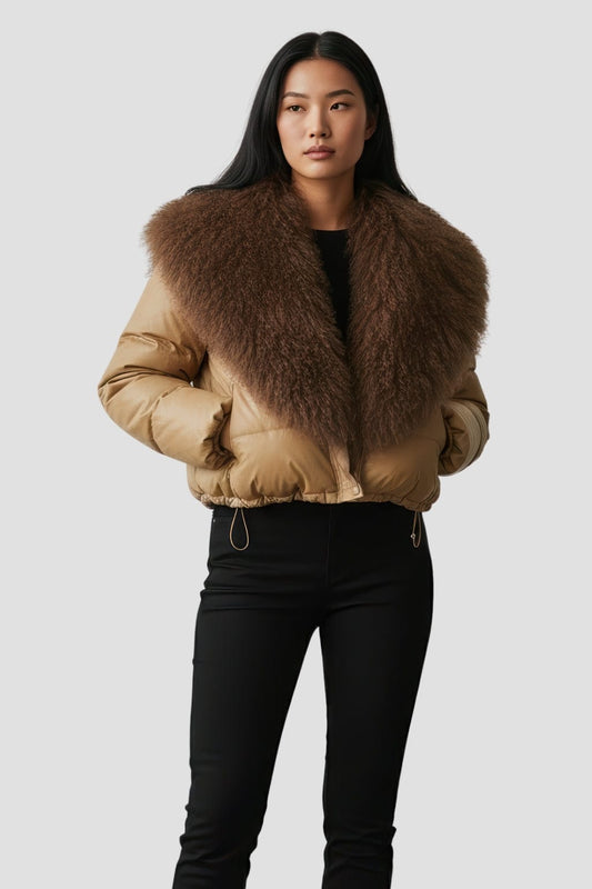 Blouson fourrure mouton marron Héritage fourrure