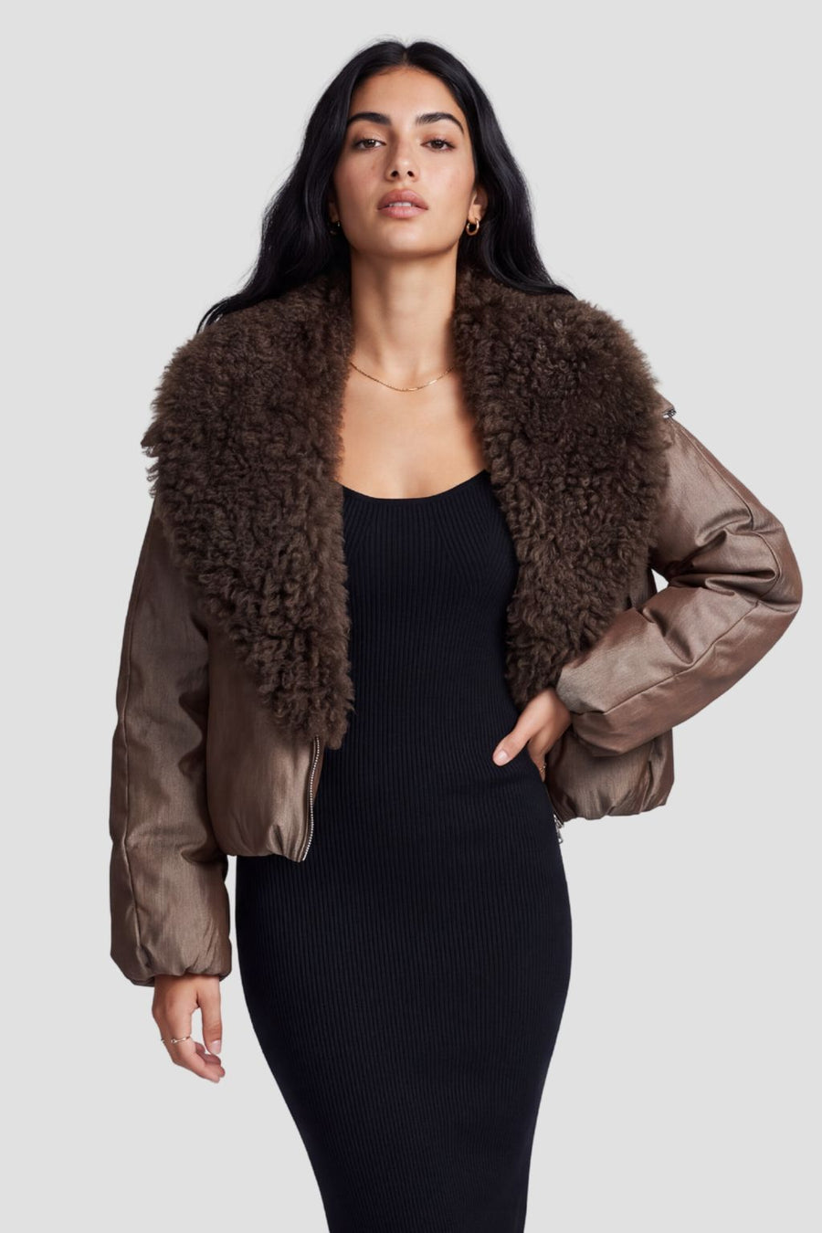Blouson fourrure mouton marron Héritage fourrure