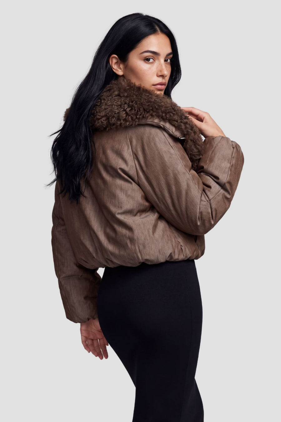 Blouson fourrure mouton marron Héritage fourrure
